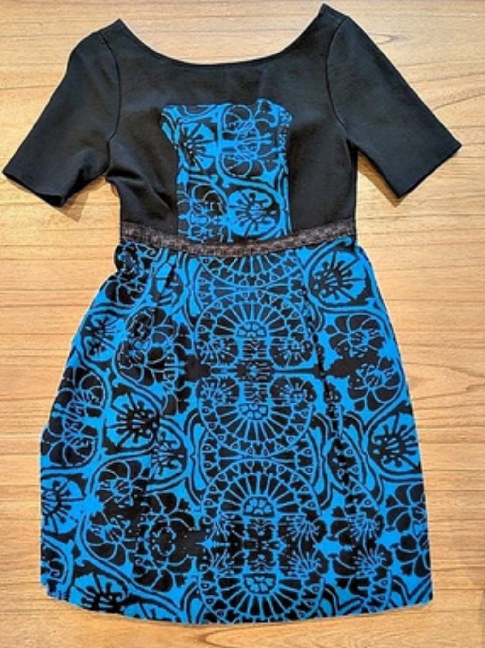 Tracy Reese (Plenty) Blue & Black Mini Dress